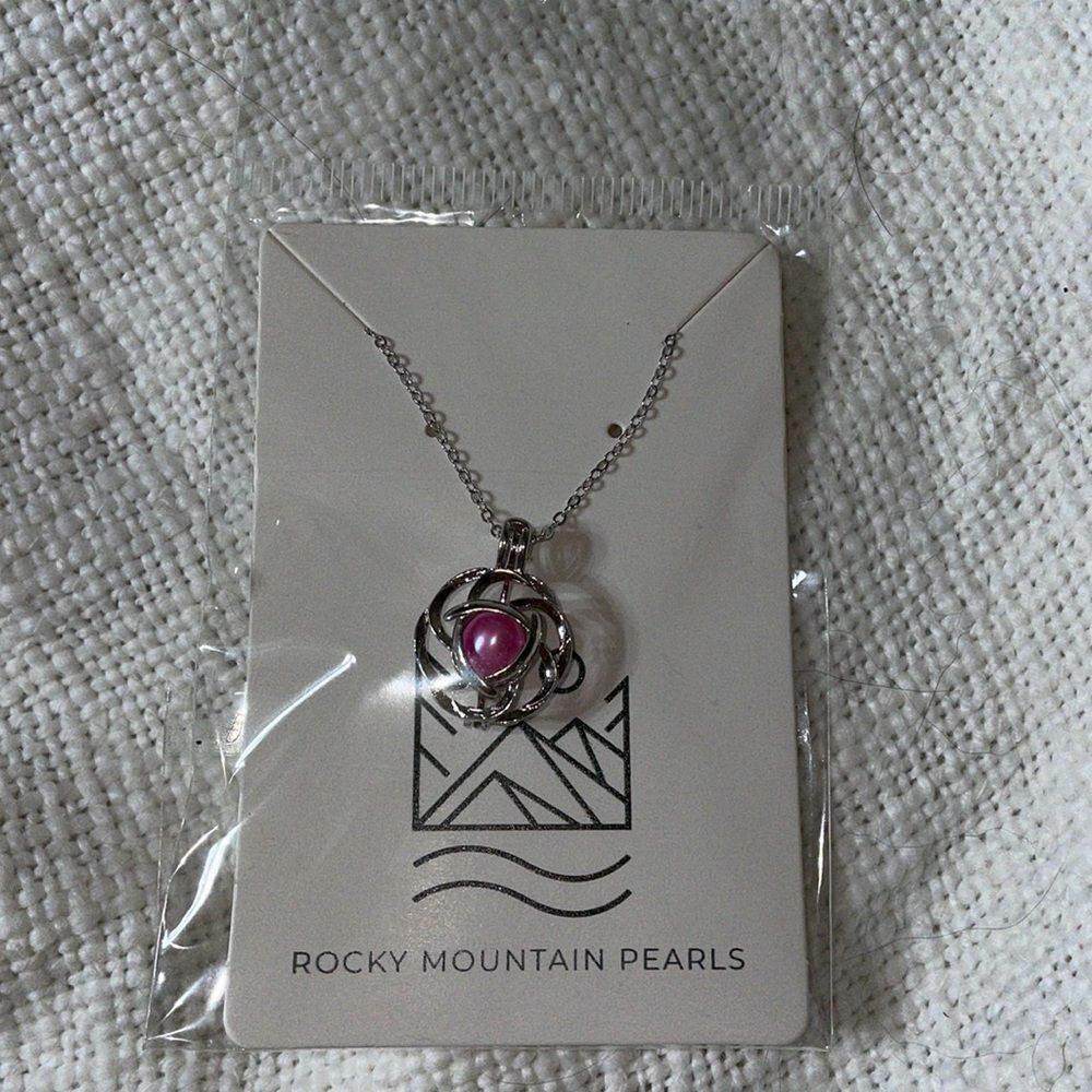 Rocky Mountain Pearls Locket Pink Pearl Necklace Silver Chain